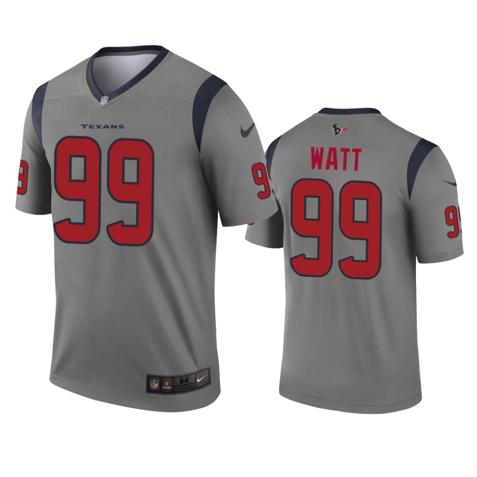 Houston Texans Jj Watt Gray Inverted Legend Jersey