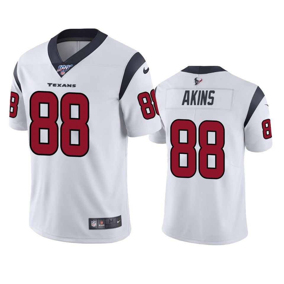 Houston Texans Jordan Akins White 100th Season Vapor Limited Jersey