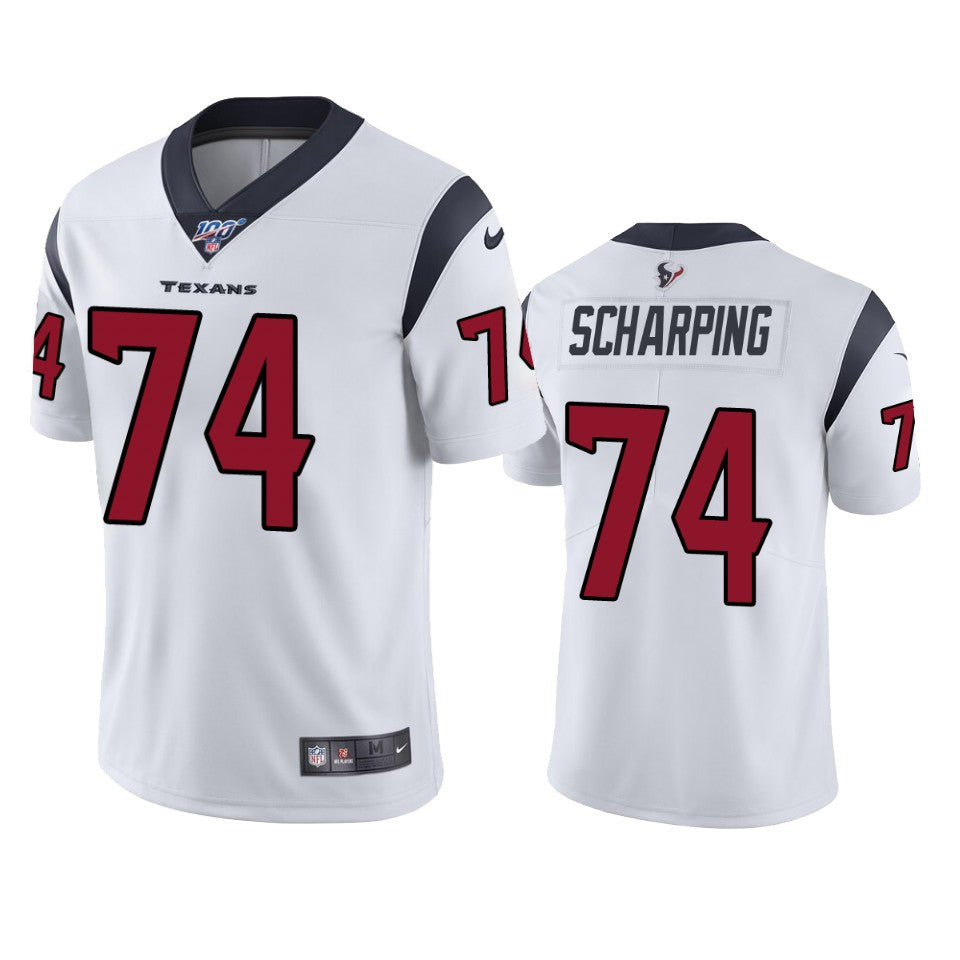 Houston Texans Max Scharping White 100th Season Vapor Limited Jersey