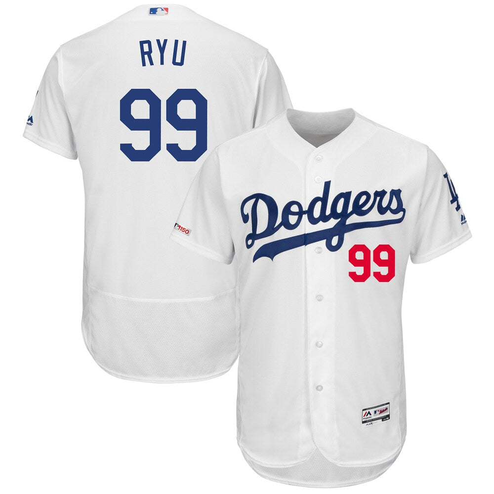 Hyun jin Ryu Los Angeles Dodgers Majestic Home Flex Base Collection Player Jersey White