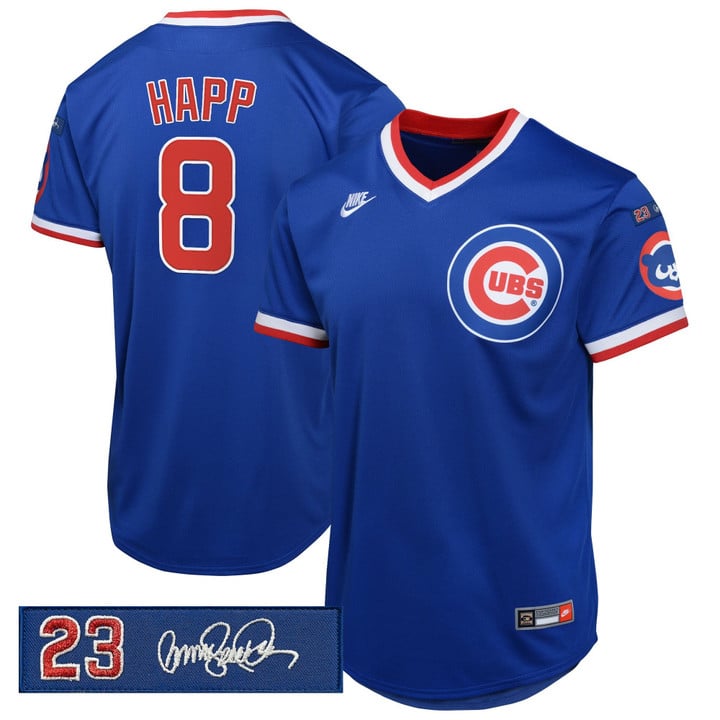 Ian Happ Jersey #8 Chicago Cubs Ryne Sandberg Tribute Patch Stitched