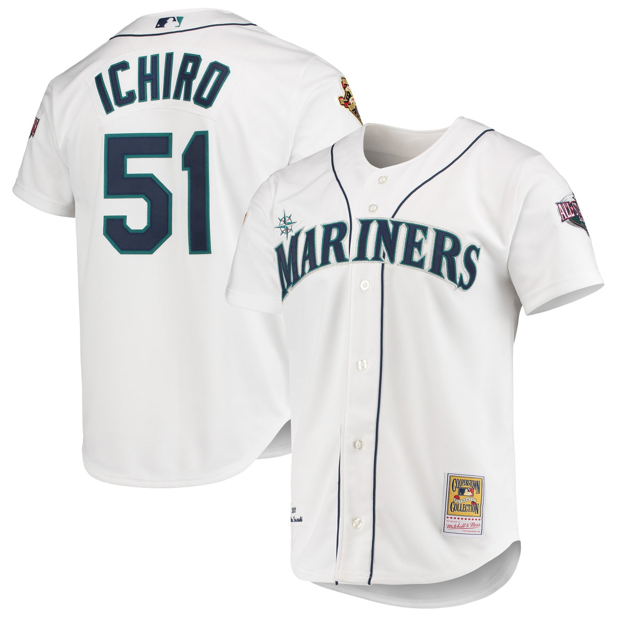 Ichiro Suzuki Seattle Mariners Mitchell Ness 2001 Mlb All star Game Cooperstown Collection Authentic Jersey White