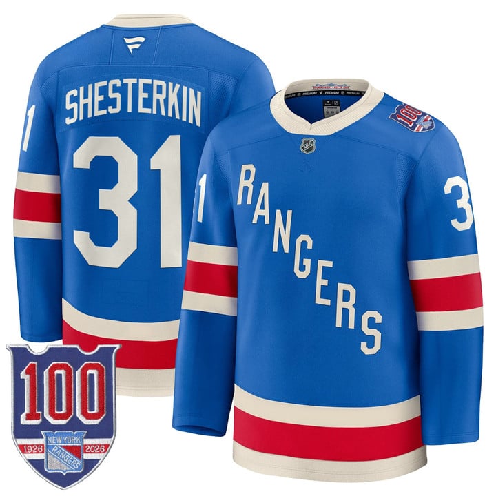Igor Shesterkin Jersey #31 New York Rangers 1926 Throwback 100th Patch Stitched