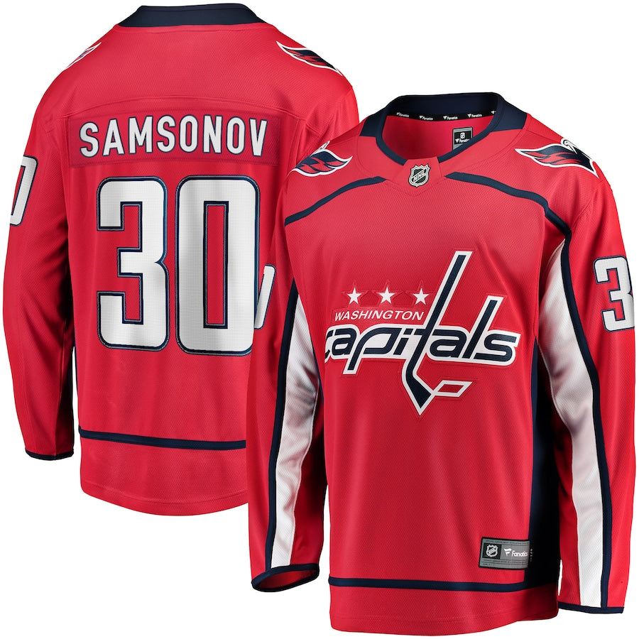 Ilya Samsonov Washington Capitals Fanatics Branded Replica Player Jersey Red