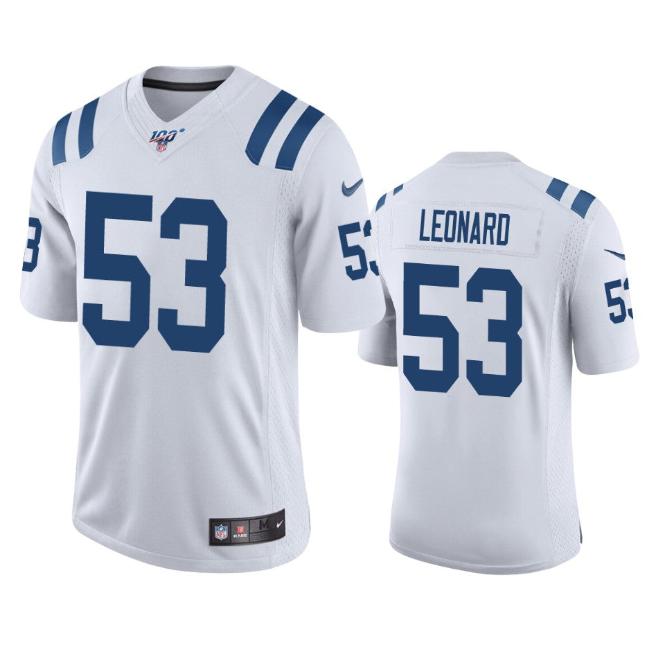 Indianapolis Colts Darius Leonard White 100th Season Vapor Limited Jersey