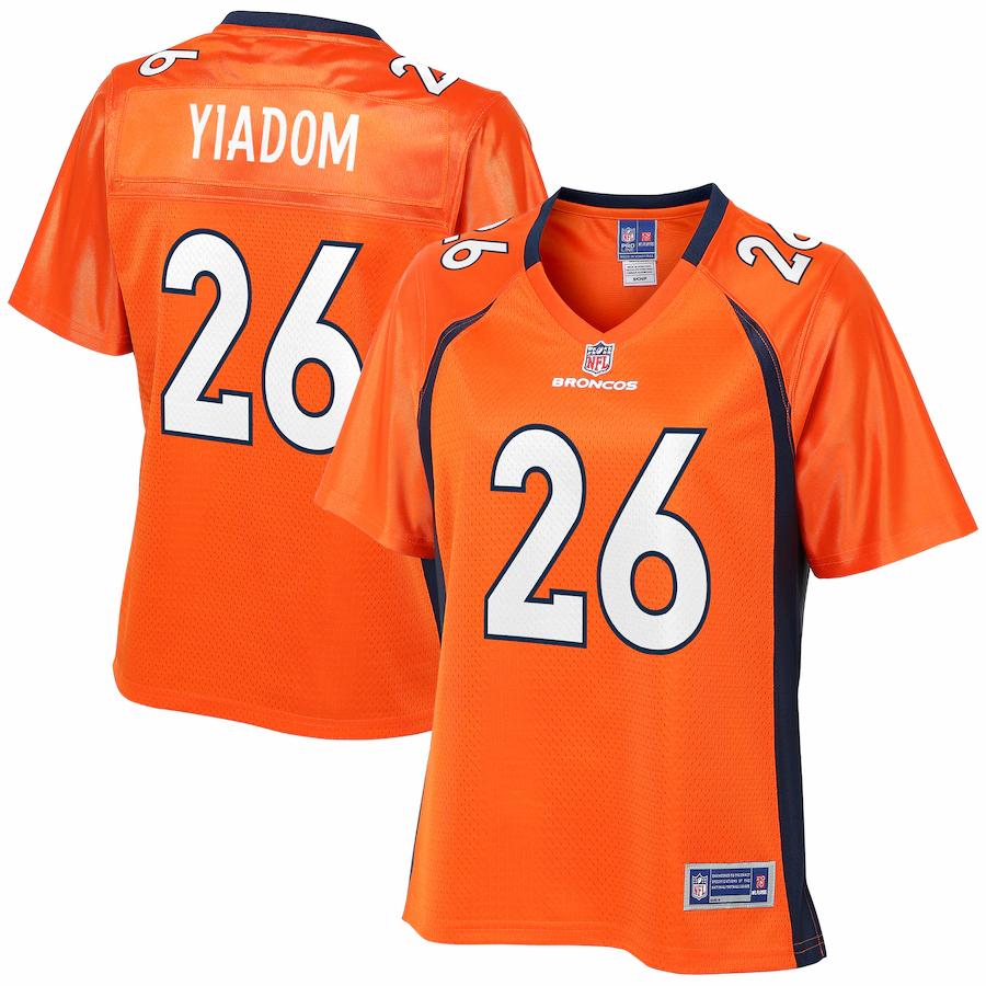 Isaac Yiadom Denver Broncos Nfl Pro Line Womens Team Player Jersey Orange