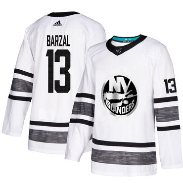 Islanders 13 Mathew Barzal White Authentic 2019 All star Stitched Hockey Jersey