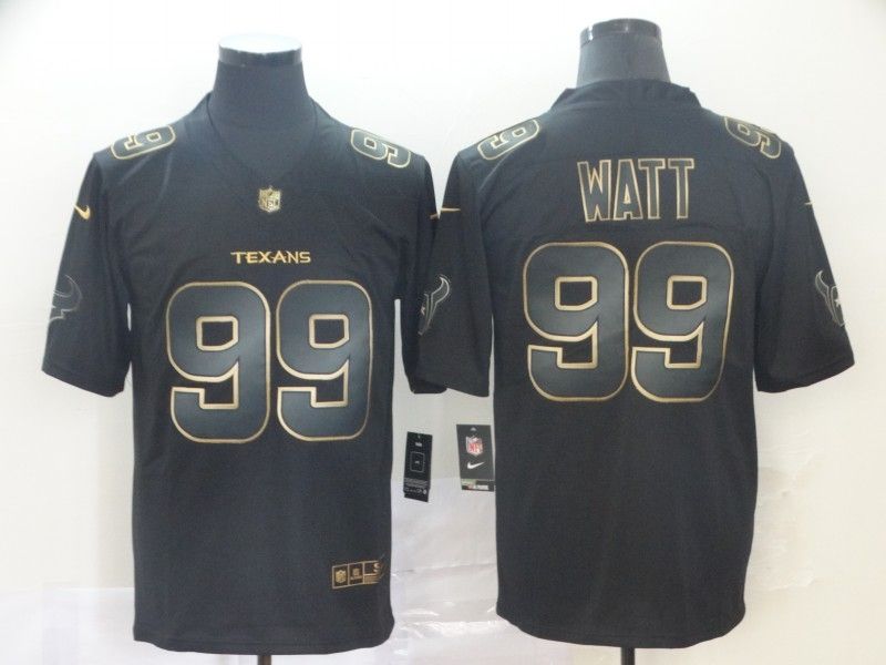 J J Watt 99 Houston Texans Nfl Explosion Legendary Gold Black Jersey