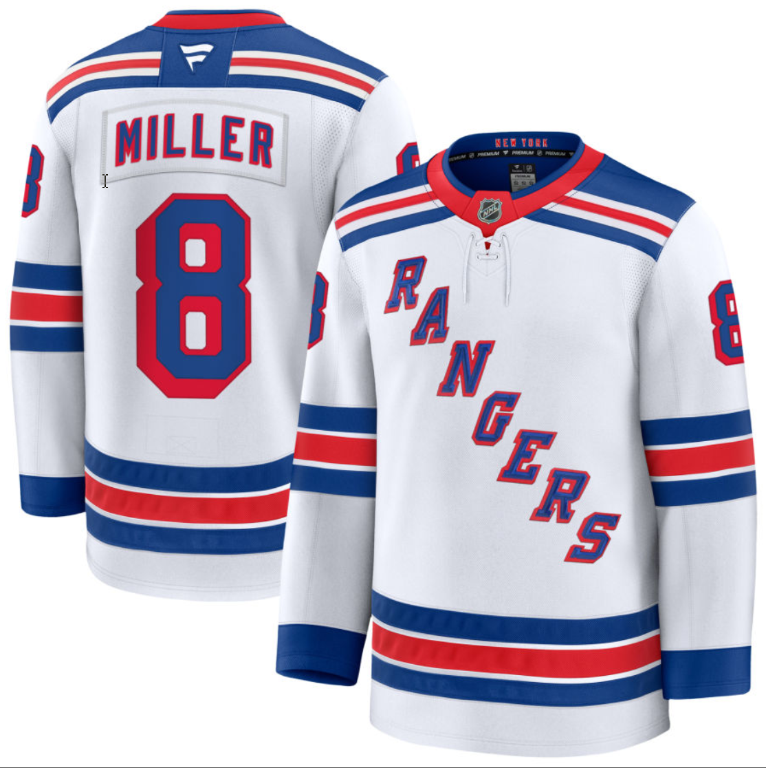 J.T. Miller Jersey #8 New York Rangers All Stitched White