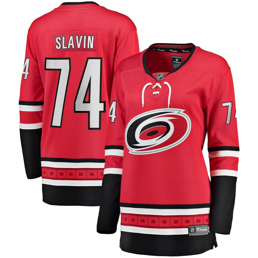 Jaccob Slavin Carolina Hurricanes Fanatics Branded Womens Home Breakaway Player Jersey Red
