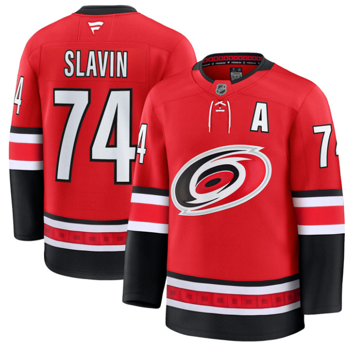Jaccob Slavin Jersey #74 Carolina Hurricanes Premium All Stitched Red