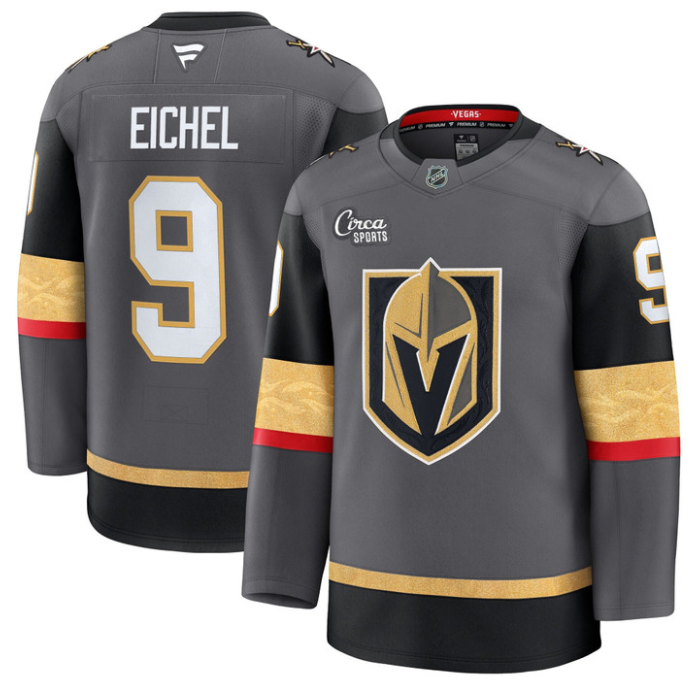 Jack Eichel Jersey #9 Vegas Golden Knights Premium Stitched Gray