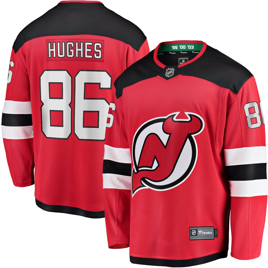 Jack Hughes New Jersey Devils Fanatics Branded Home Premier Breakaway Player Jersey Red