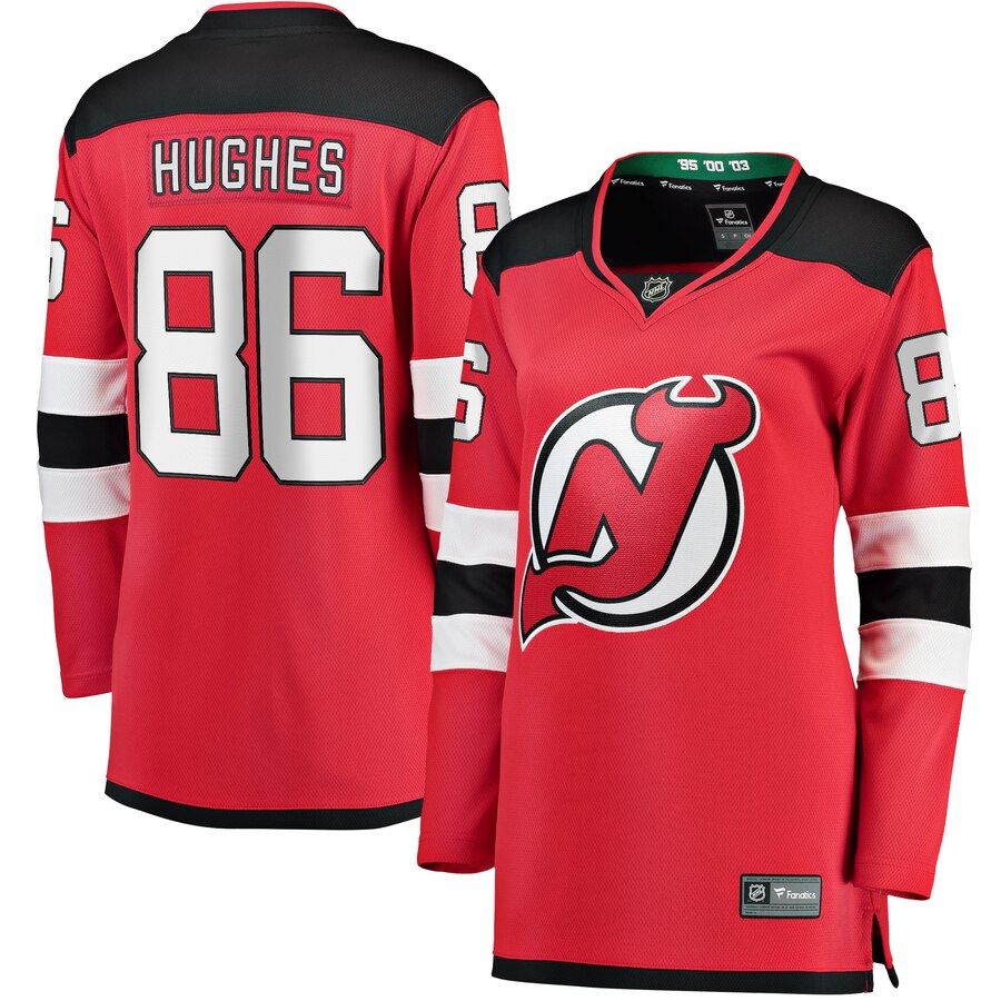 Jack Hughes New Jersey Devils Fanatics Branded Womens Home Breakaway Jersey Red