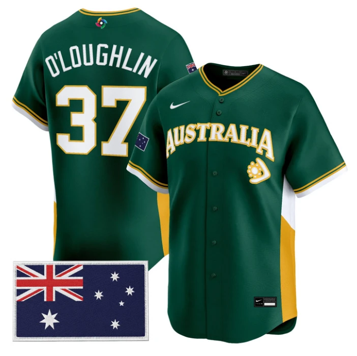 Jack O&'Loughlin Jersey #37 Team Australia 2026 World Baseball Stitched