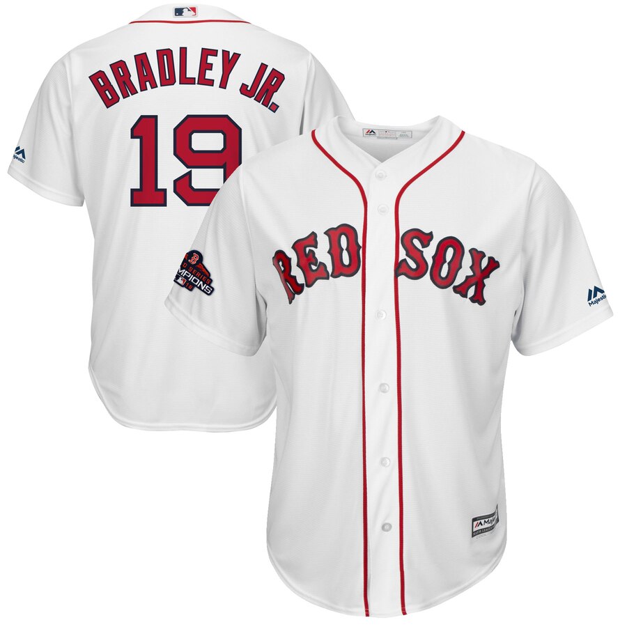 Jackie Bradley Jr Boston Red Sox Majestic 2018 World Series Champions Team Logo Player Jersey White