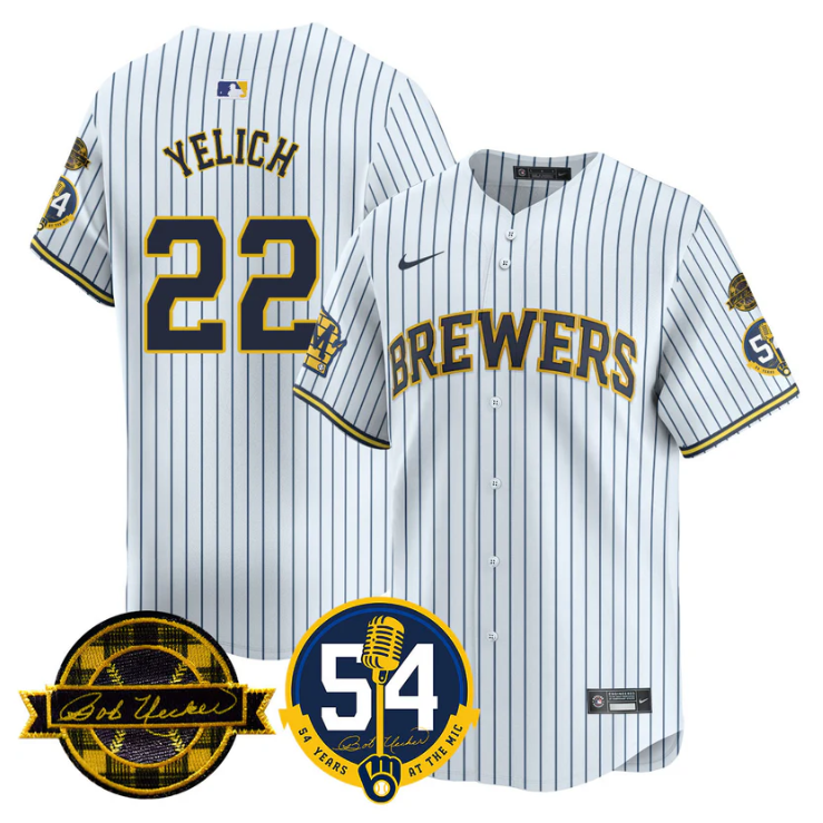 Jackson Chourio Jersey #11 Milwaukee Brewers 2025 Limited Bob Uecker Patch Stitc