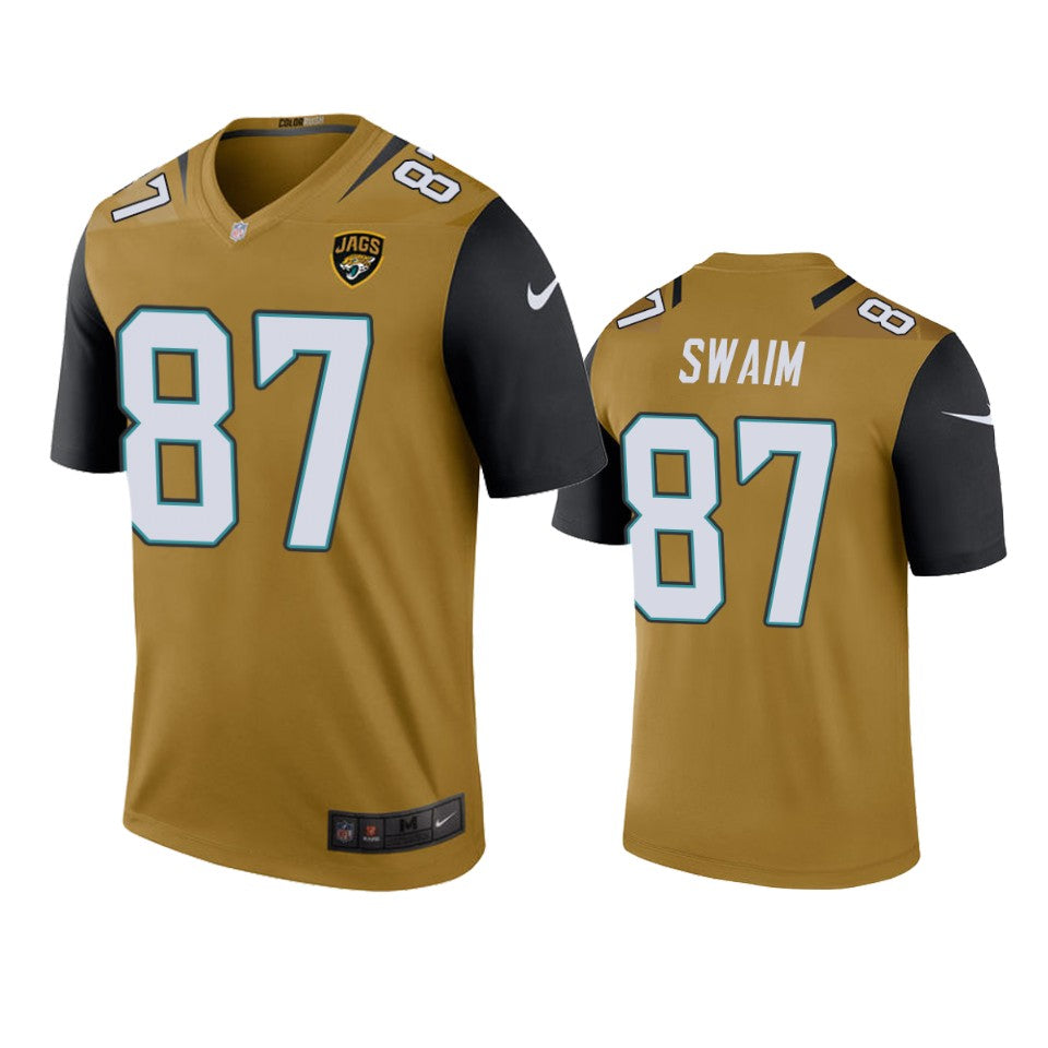 Jacksonville Jaguars 87 Geoff Swaim Gold Color Rush Legend Jersey Men