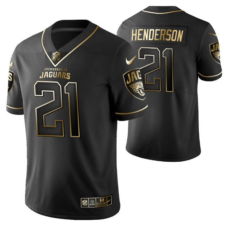 Jacksonville Jaguars Cj Henderson 21 2021 Nfl Golden Brandedition Black Jersey Gift For Jaguars Fans