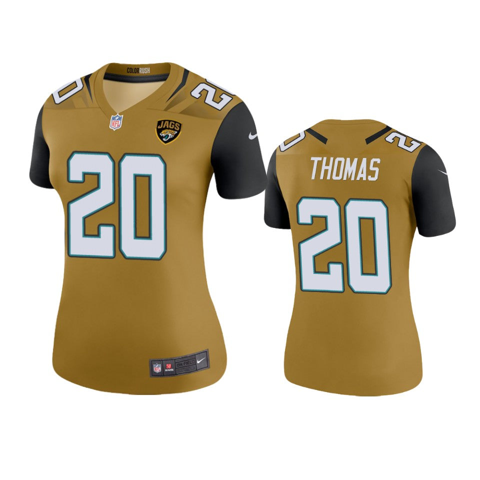 Jacksonville Jaguars Daniel Thomas Gold Color Rush Legend Jersey Womens