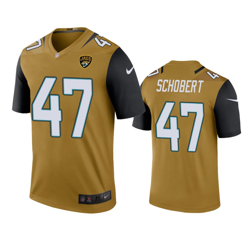 Jacksonville Jaguars Joe Schobert Bold Gold Color Rush Legend Jersey Mens