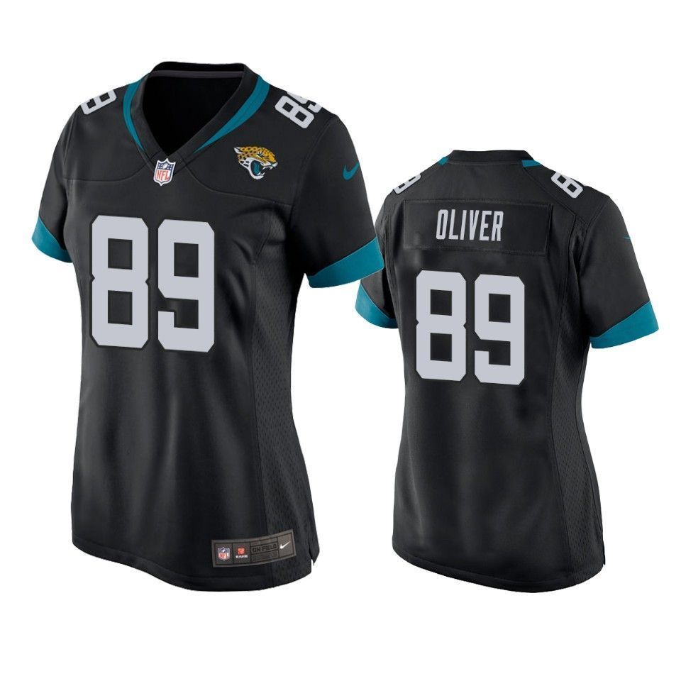 Jacksonville Jaguars Josh Oliver 2019 Nfl Draft Black Game Womens Jersey