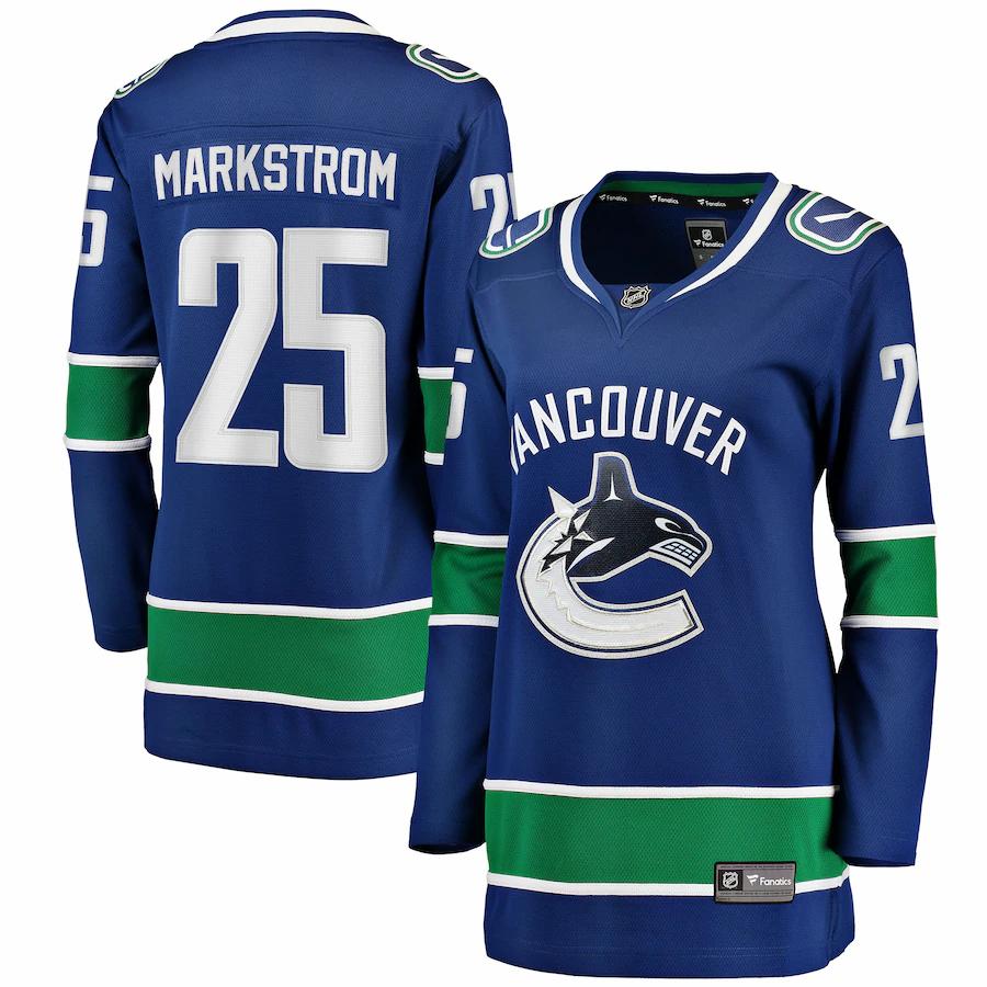 Jacob Markstrom Vancouver Canucks Fanatics Branded Womens Home Breakaway Player Jersey Blue