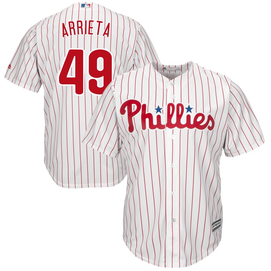 Jake Arrieta Philadelphia Phillies Majestic Official Cool Base Player Jersey White