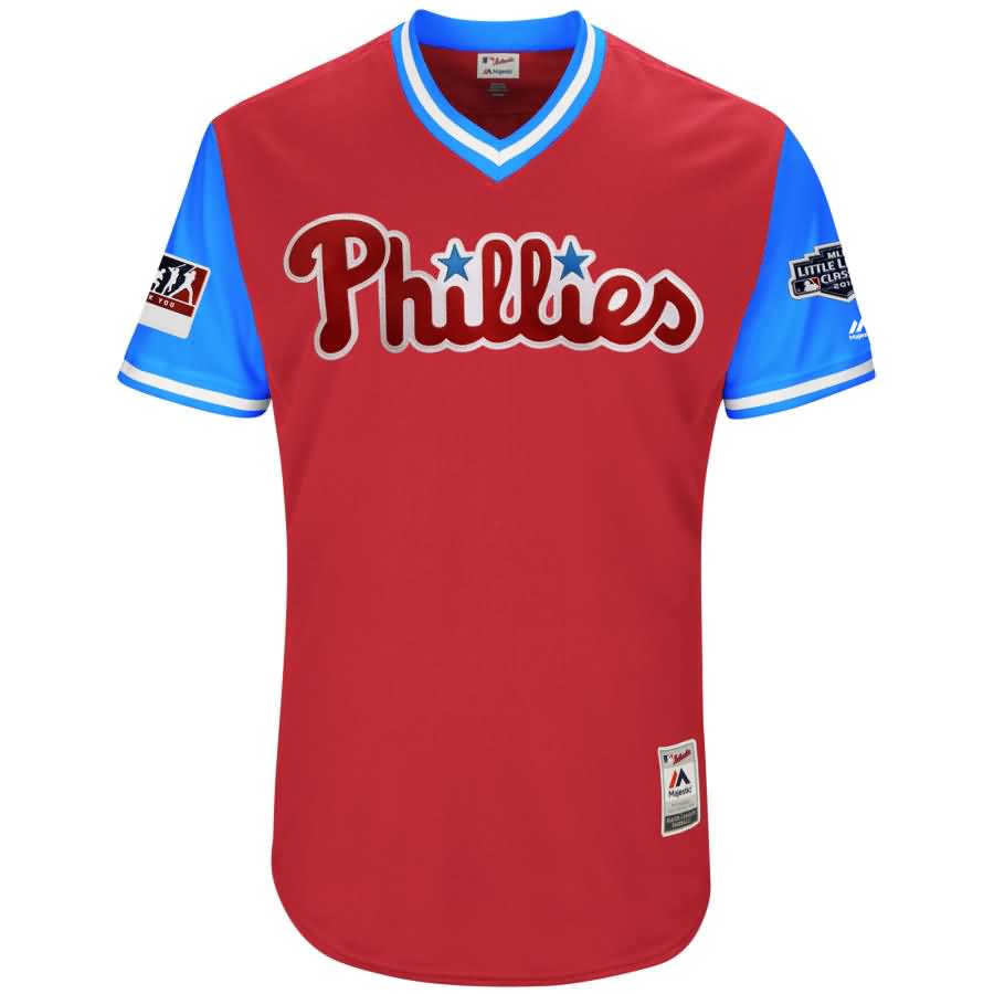 Jake Arrieta Snake Philadelphia Phillies Majestic 2018 Mlb Little League Classic Jersey Scarletlight Blue