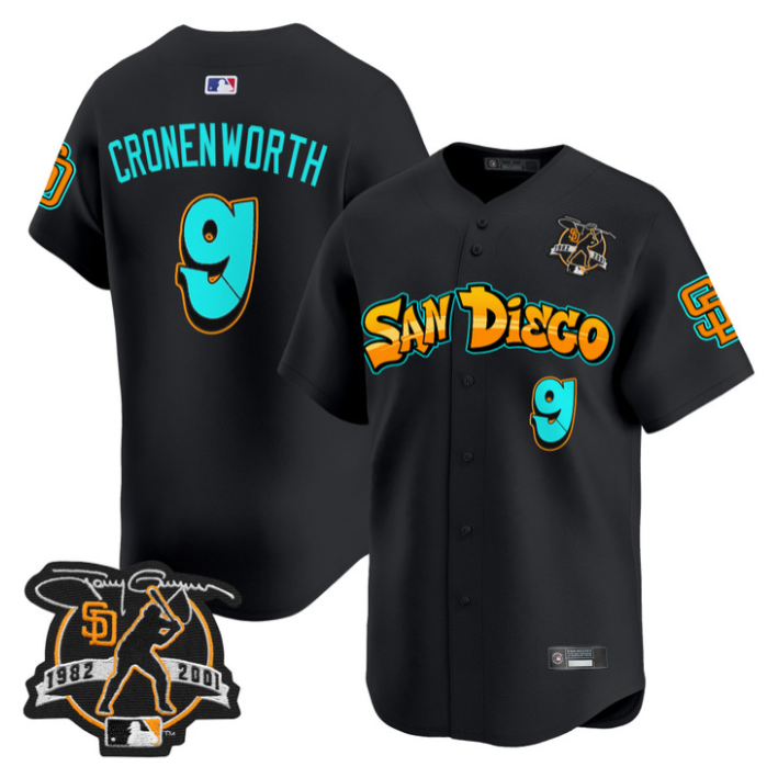 Jake Cronenworth Jersey #9 San Diego Padres Graffiti Barrio Edition Black
