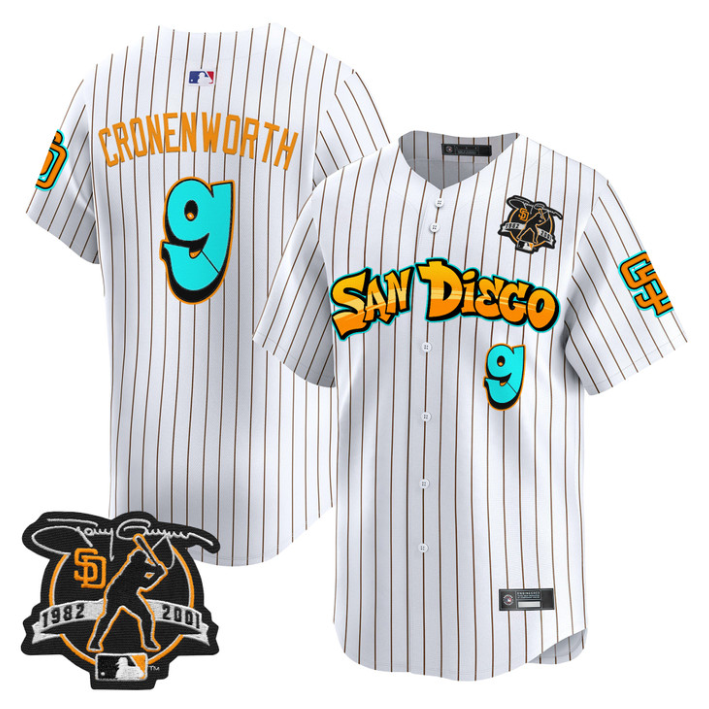 Jake Cronenworth Jersey #9 San Diego Padres Graffiti Barrio Edition Stripes