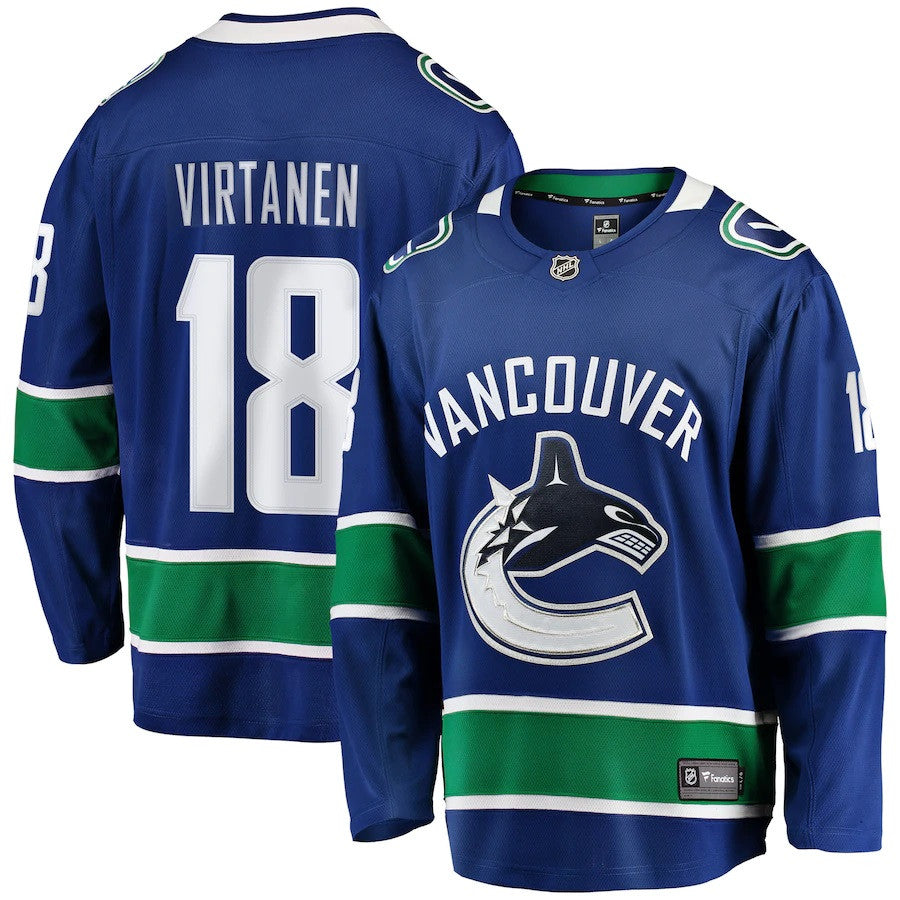 Jake Virtanen Vancouver Canucks Fanatics Branded Breakaway Player Jersey Blue