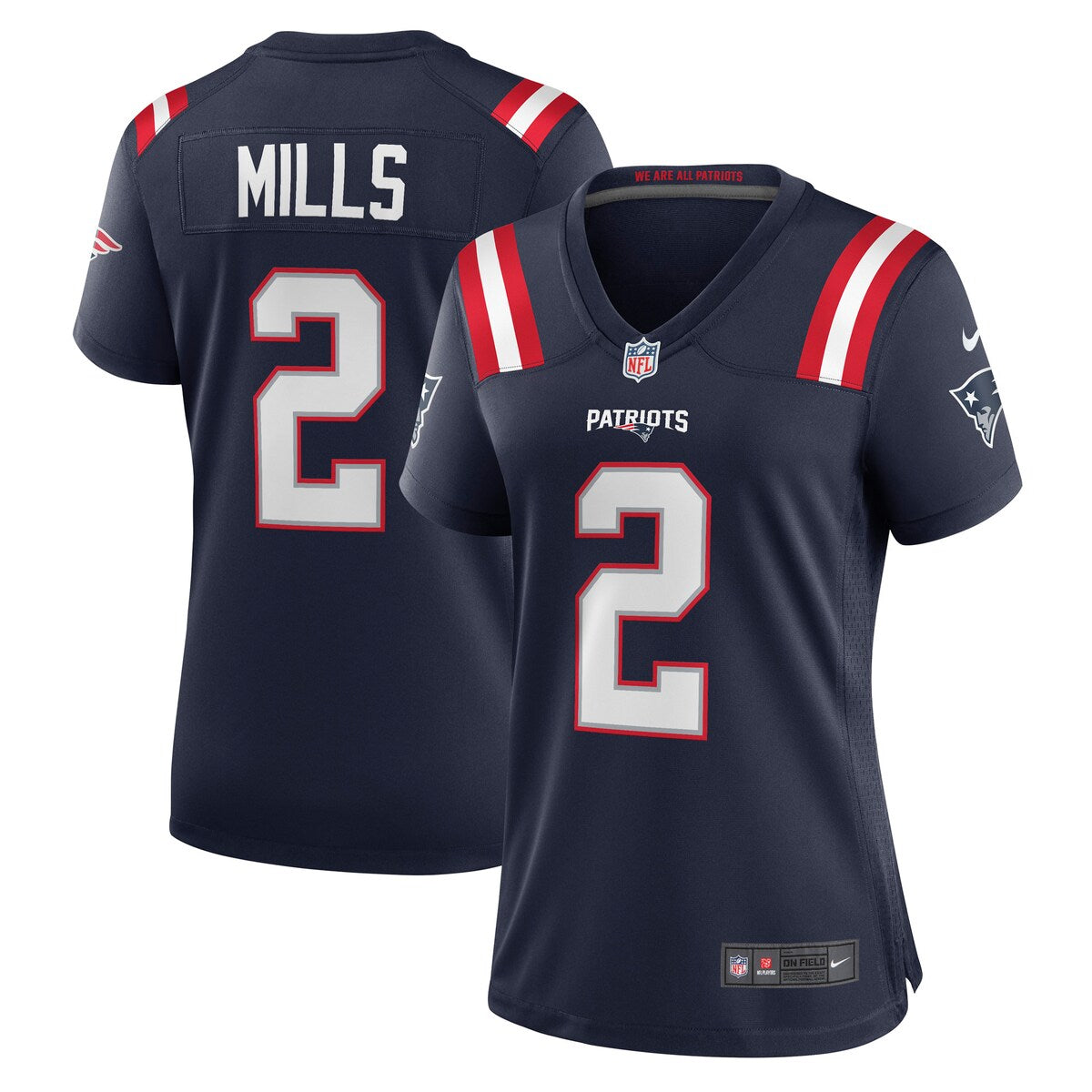 Jalen Mills New England Patriots Nike Womens Game Player Jersey Navy