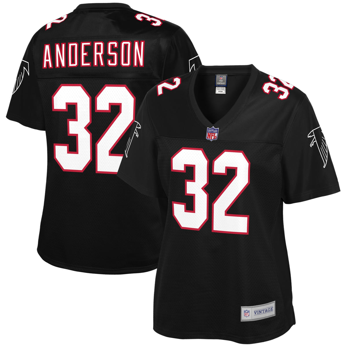 Jamal Anderson Atlanta Falcons Nfl Pro Line Womens Retired Player Jersey Black
