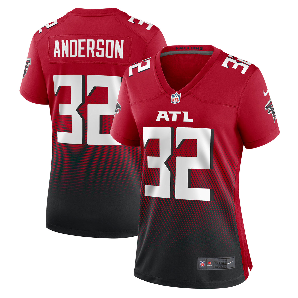Jamal Anderson Atlanta Falcons Nike Womens Retired Game Jersey Red