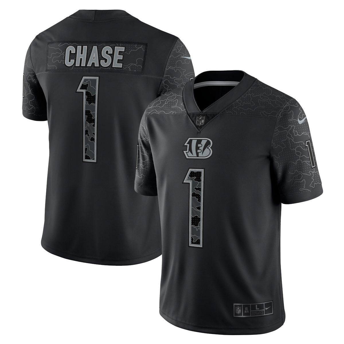 Jamarr Chase Cincinnati Bengals Nike Rflctv Limited Jersey Black