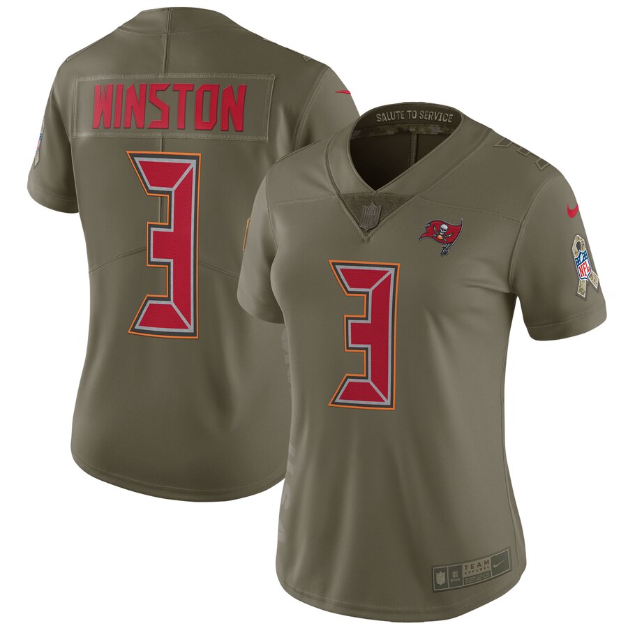 Jameis Winston Tampa Bay Buccaneers Nike Womens Salute To Service Limited Jersey Olive