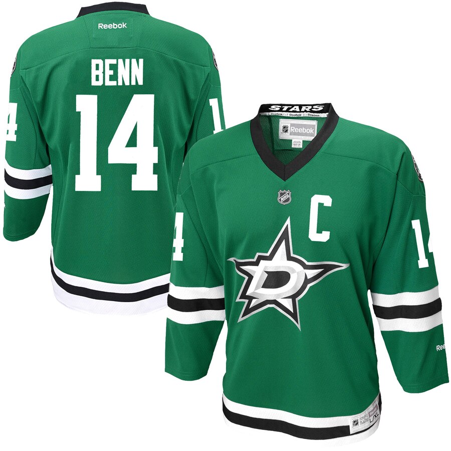 Jamie Benn Dallas Stars Reebok Youth Replica Player Hockey Jersey Green