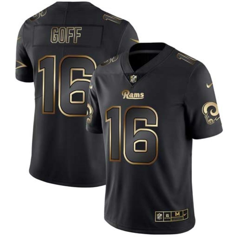 Jared Goff 16 Los Angeles Rams Nfl Explosion Legendary Gold Black Jersey