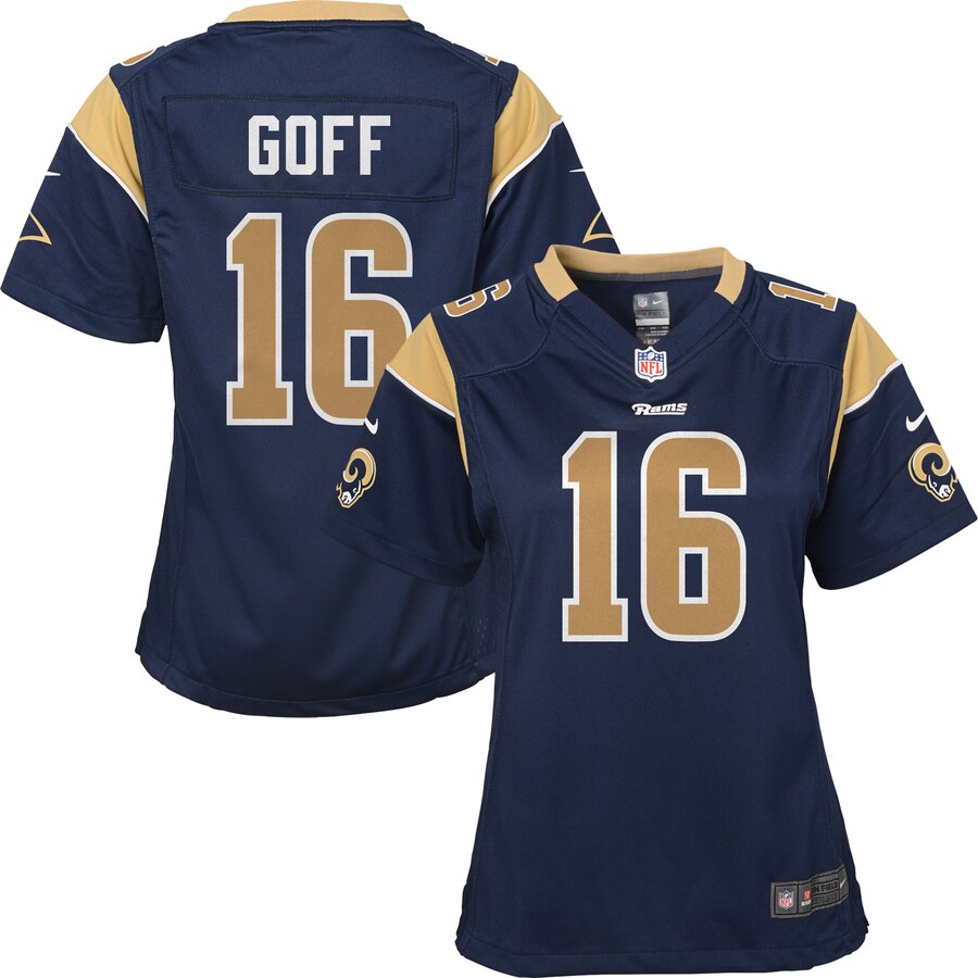 Jared Goff Los Angeles Rams Nike Girls Youth Game Jersey Navy