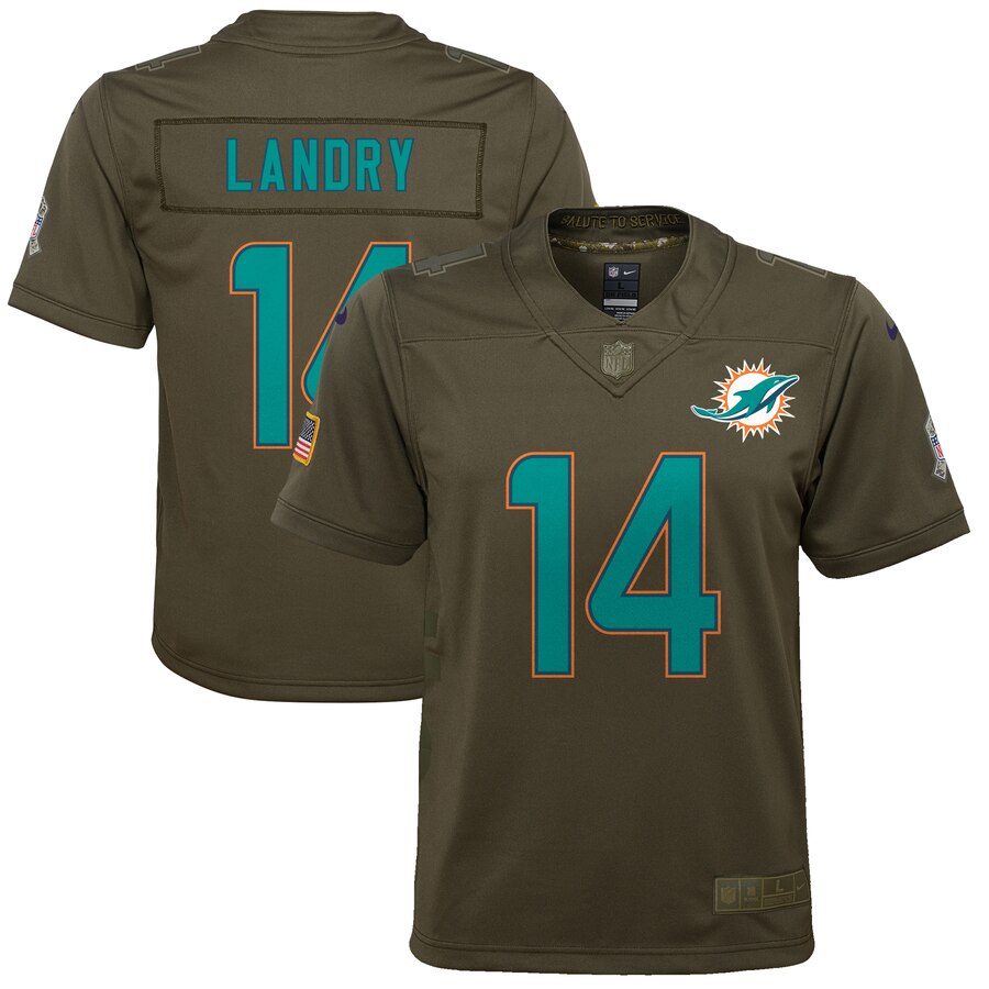 Jarvis Landry Miami Dolphins Nike Youth Salute To Service Game Jersey Olive