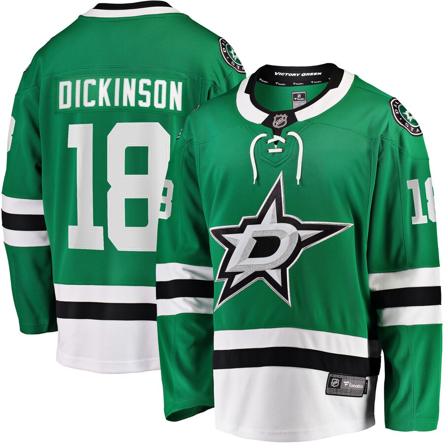 Jason Dickinson Dallas Stars Fanatics Branded Breakaway Home Player Jersey Kelly Green