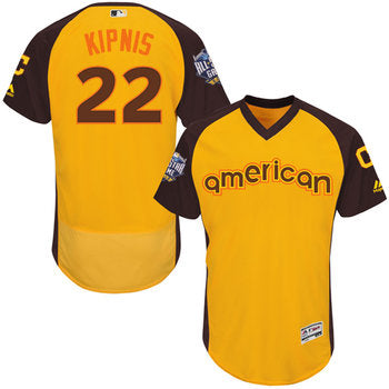 Jason Kipnis Gold 2016 All star Jersey Mens American League Cleveland Indians 22 Flex Base Majestic Mlb Collection Jersey