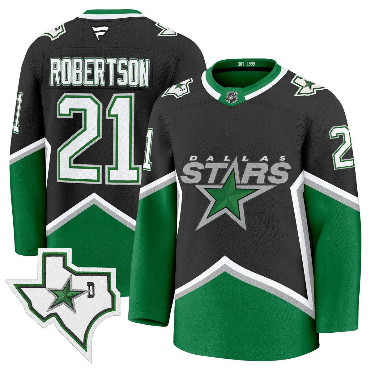 Jason Robertson Jersey #21 Dallas Stars &'99 Throwback Premium All Stitched