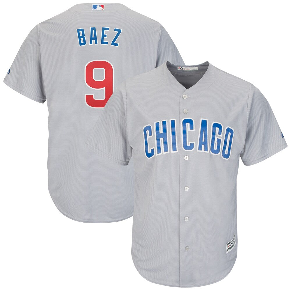 Javier Baez Chicago Cubs Majestic Away Cool Base Player Jersey Gray