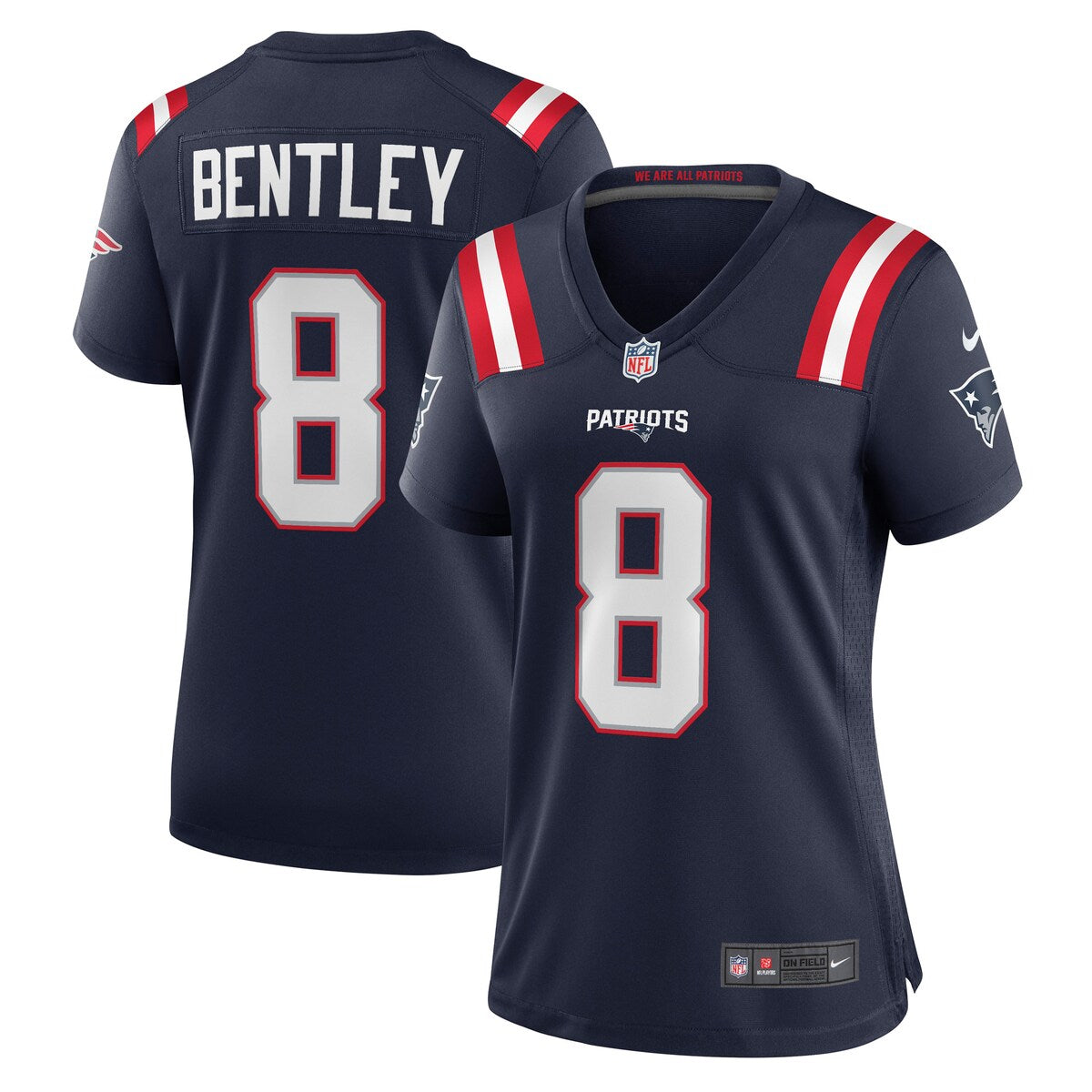 Jawhaun Bentley New England Patriots Nike Womens Game Player Jersey Navy