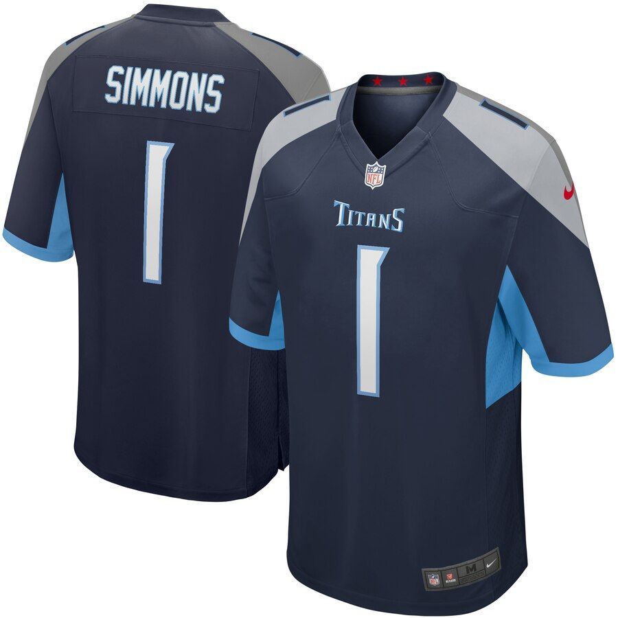 Jeffery Simmons Tennessee Titans 2019 Nfl Draft First Round Pick Game Jersey Navy 2019