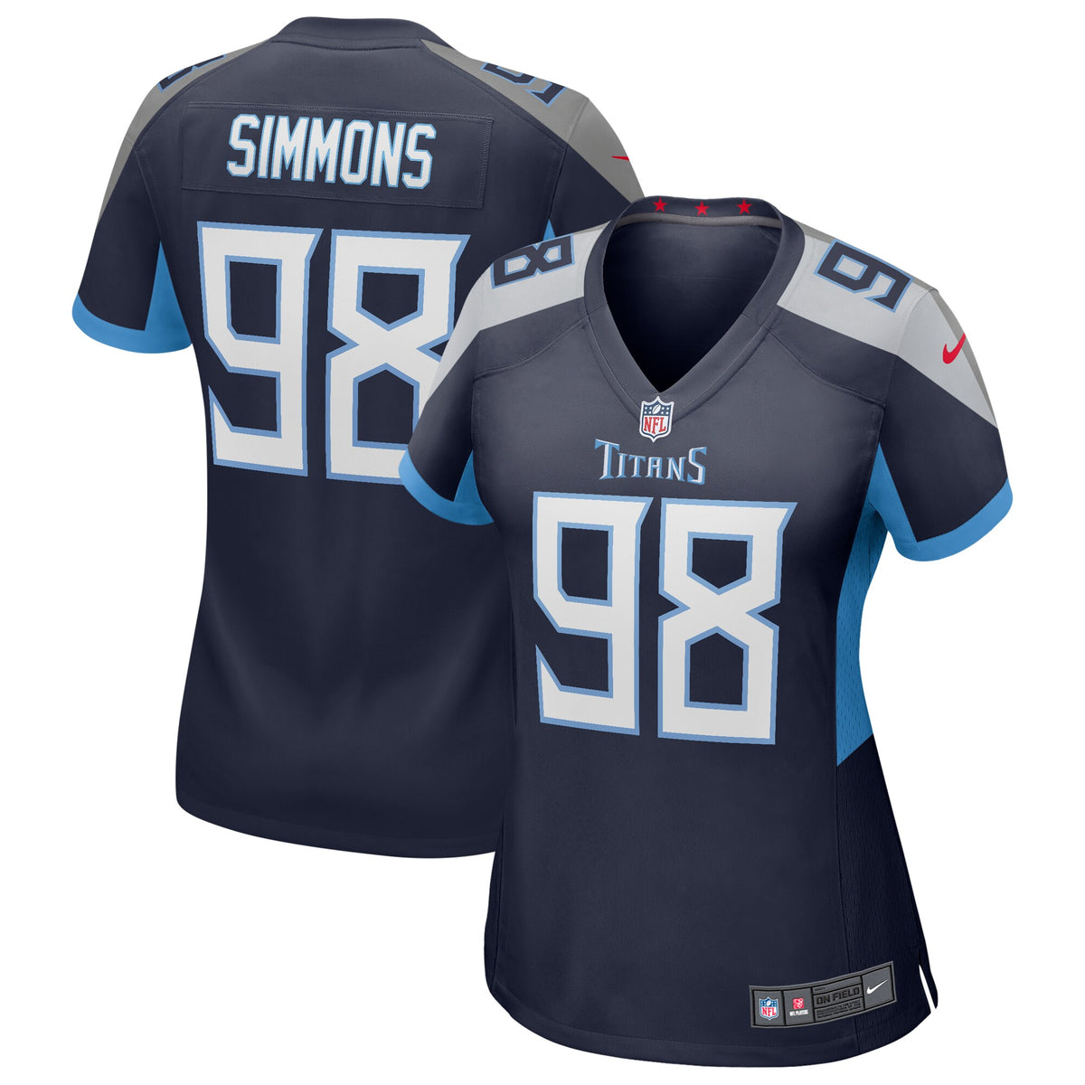 Jeffery Simmons Tennessee Titans Nike Womens Game Jersey Navy