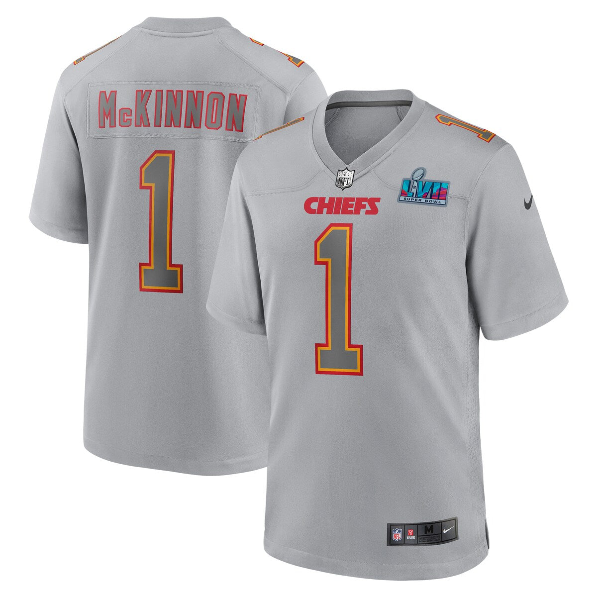 Jerick Mckinnon Kansas City Chiefs Nike Super Bowl Lvii Patch Atmosphere Fashion Game Jersey Gray