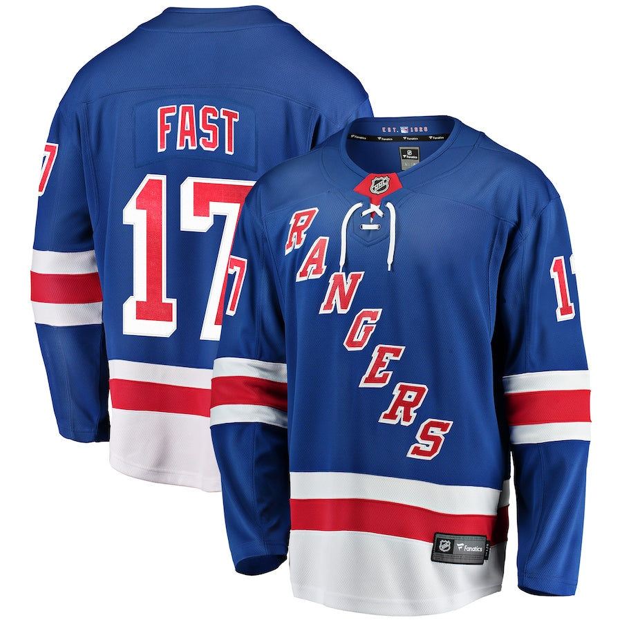 Jesper Fast New York Rangers Fanatics Branded Home Breakaway Player Jersey Blue